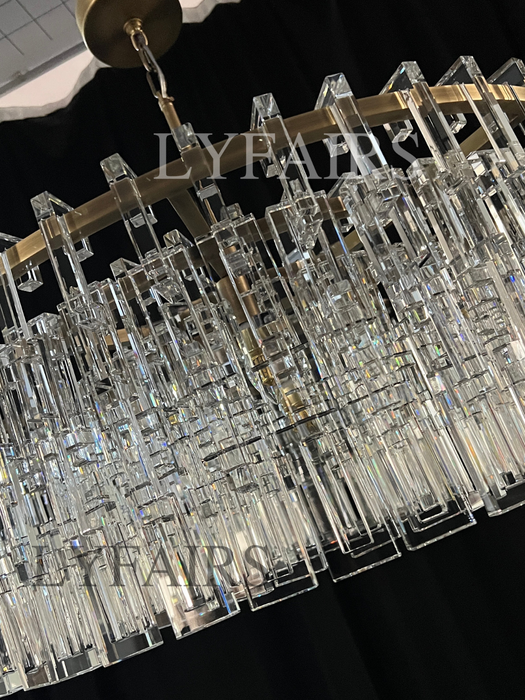 Lampadario da soffitto in cristallo multistrato extra large rotondo/rettangolare per soggiorno/sala da pranzo