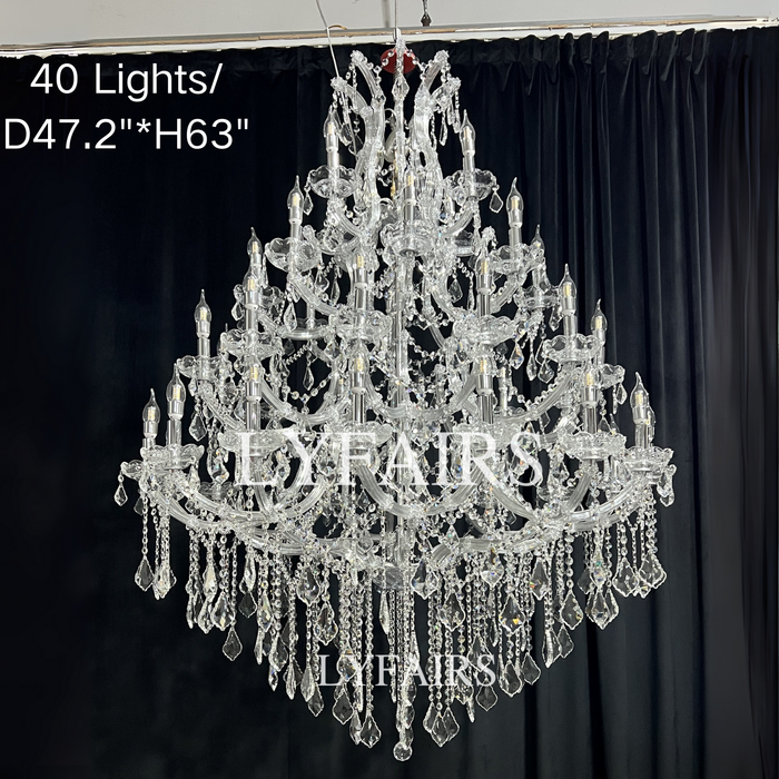 Extra Large Multi-tiered Candle Light  Crystal Chandelier for Hotel/Restaurant