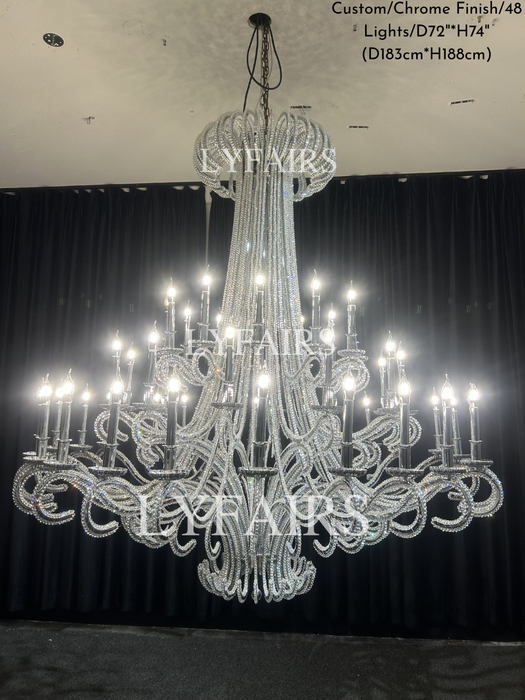 Lampadario vintage in cristallo con tentacoli di polpo per soggiorno/scala/ingresso