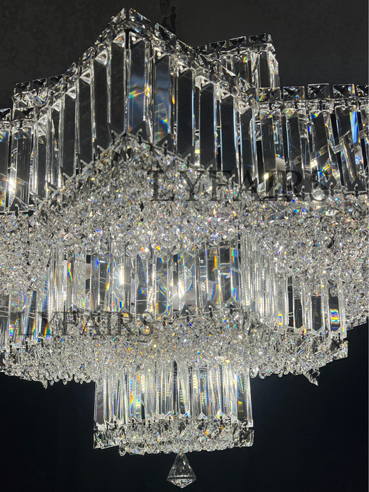 Lampadario in cristallo a forma di stella alla moda, lampada da soffitto per piccolo soggiorno/camera da letto