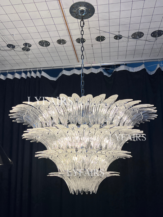 Flower Blossom Art Glass Chandelier for Living Room/Bedroom