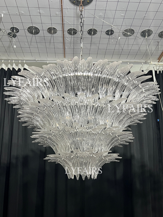 Flower Blossom Art Glass Chandelier for Living Room/Bedroom