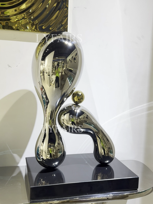 Fluid Blob Abstract Stainless Steel Sculpture