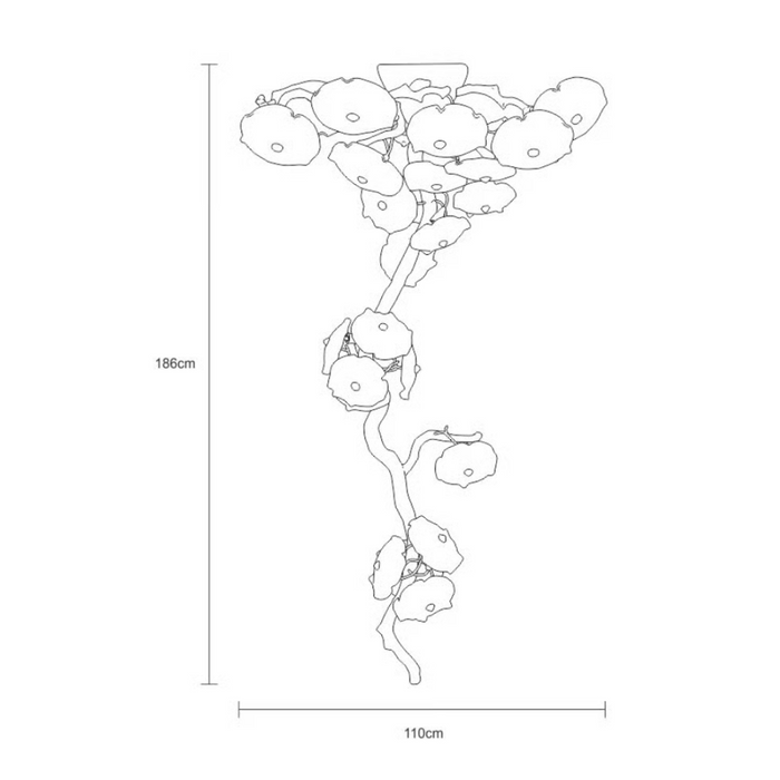 Flush Mount Mushroom Glass Chandelier for High Ceiling