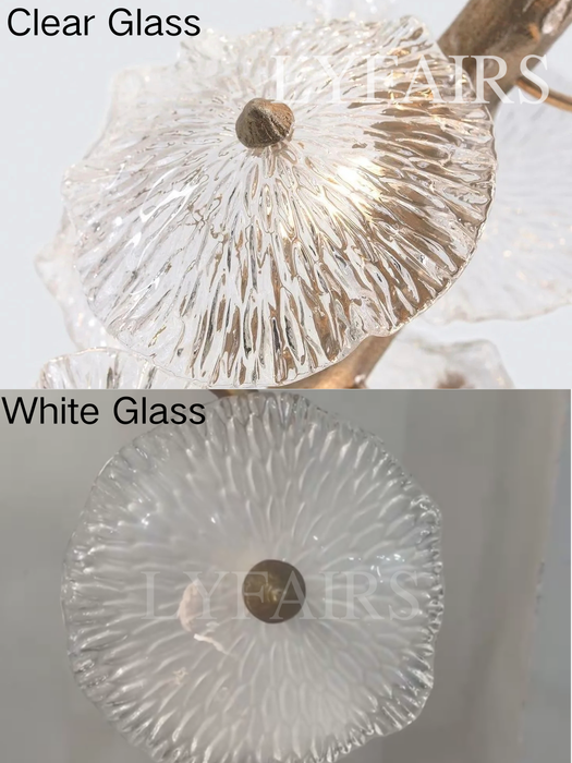 Flush Mount Mushroom Glass Chandelier for High Ceiling