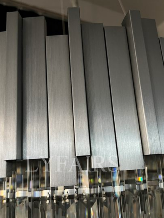 Lampadario di cristallo moderno rotondo dorato