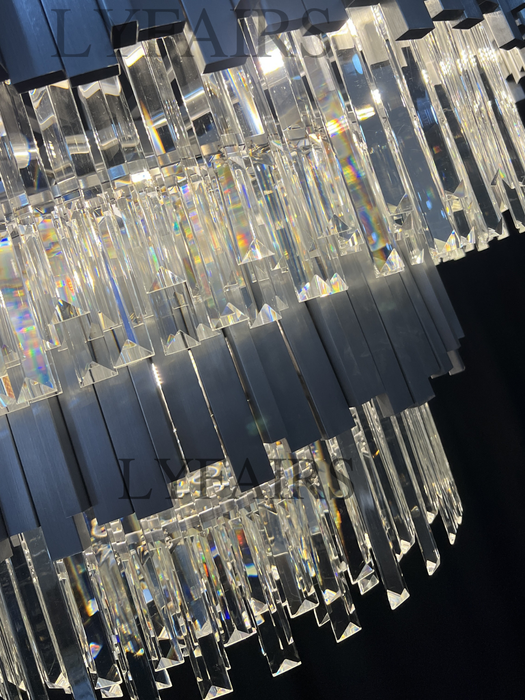 Lampadario di cristallo moderno rotondo dorato