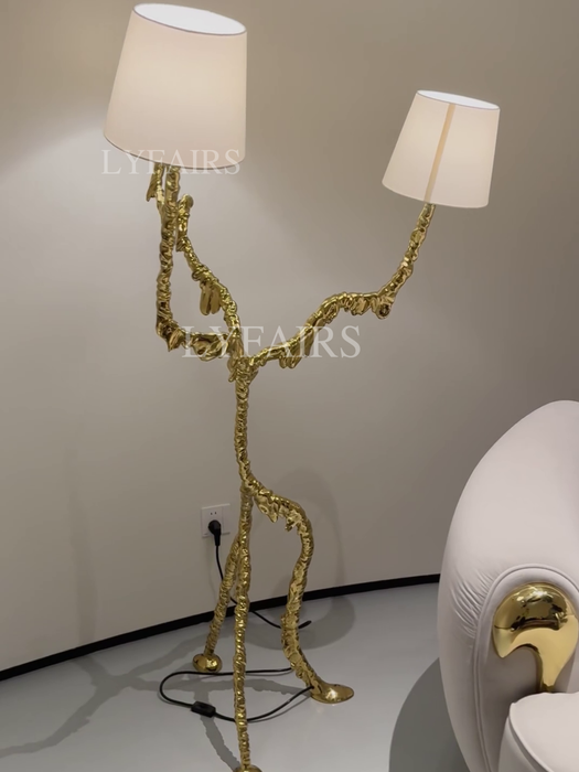Irregular Brass Branches Floor Lamp