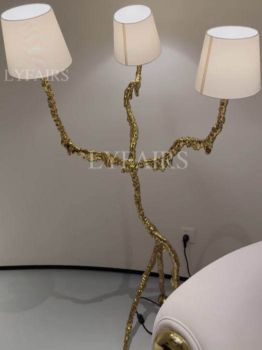Irregular Brass Branches Floor Lamp