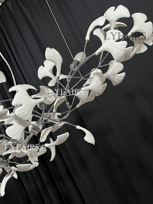 Linear Ginkgo Ceramic Chandelier for Dining Room/Kitchen island