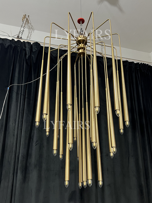 Luxury 23-Light Brass Tree Pendant Light for Low-ceiling