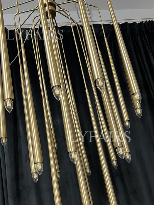 Luxury 23-Light Brass Tree Pendant Light for Low-ceiling