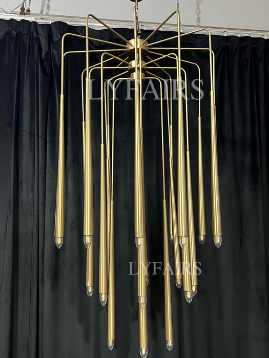 Luxury 23-Light Brass Tree Pendant Light for Low-ceiling