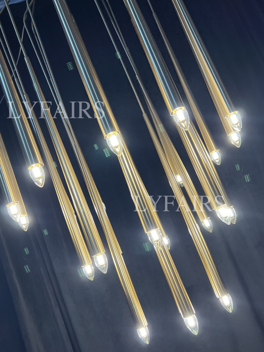 Luxury 23-Light Brass Tree Pendant Light for Low-ceiling