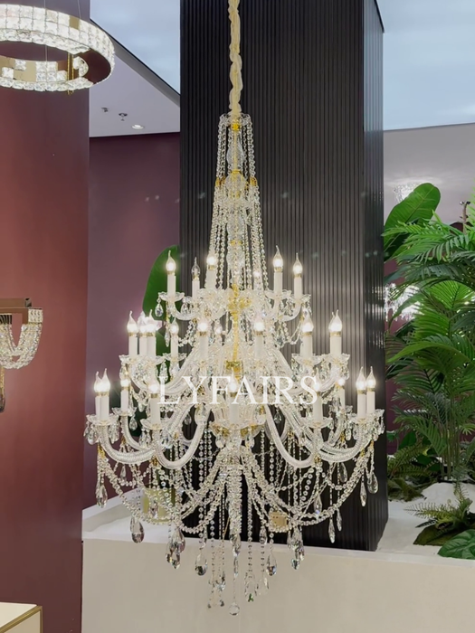 Luxury Classic 2/3 Tier Candle Light Grand Palace Crystal Chandelier