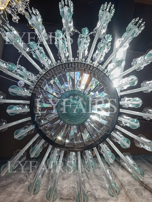 Luxury Classic Candle Light Tiffany Green Crystal Chandelier for Livng Room/Staircase/Foyer