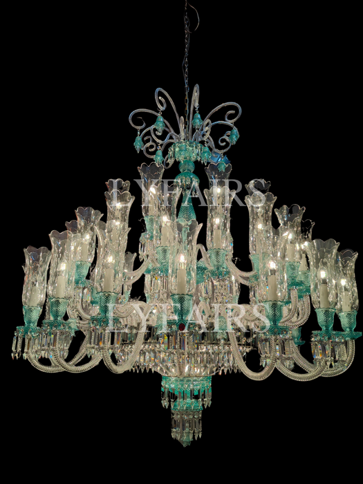 Luxury Classic Candle Light Tiffany Green Crystal Chandelier for Livng Room/Staircase/Foyer