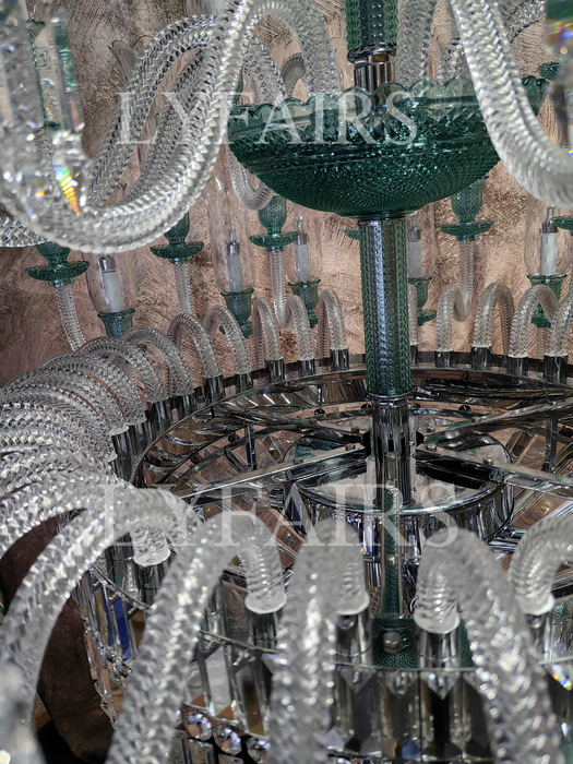 Luxury Classic Candle Light Tiffany Green Crystal Chandelier for Livng Room/Staircase/Foyer