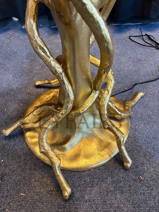 Luxury Creative White Ceramic Ginkgo Biloba Copper Branch Art Design Tree Floor Lamps for Living Room/Bedroom/Dressing Room