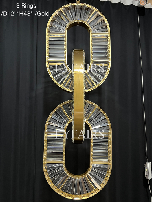 Luxury Crystal Chain Pendant Chandelier for High Ceilings