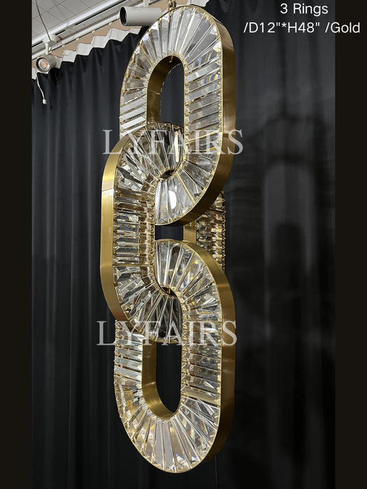 Luxury Crystal Chain Pendant Chandelier for High Ceilings