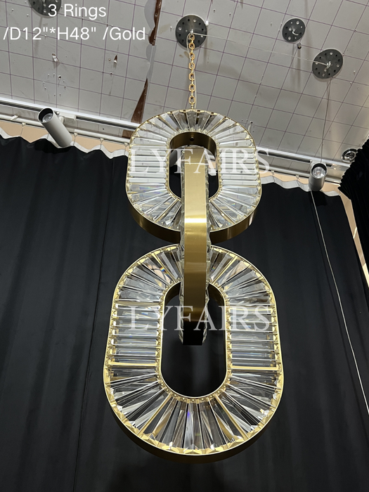 Luxury Crystal Chain Pendant Chandelier for High Ceilings