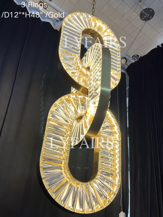 Luxury Crystal Chain Pendant Chandelier for High Ceilings