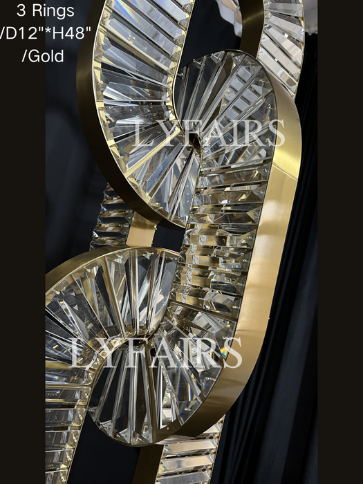 Luxury Crystal Chain Pendant Chandelier for High Ceilings