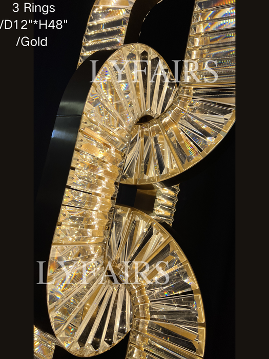 Luxury Crystal Chain Pendant Chandelier for High Ceilings