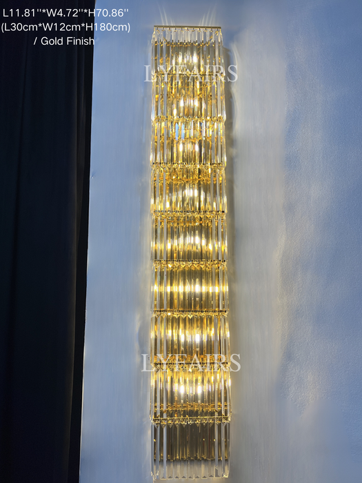 Luxury Crystal Long Strip Wall Light