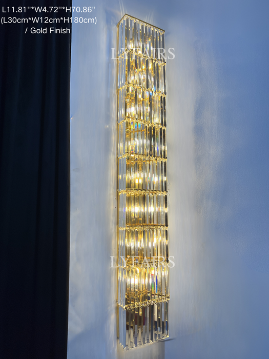 Luxury Crystal Long Strip Wall Light