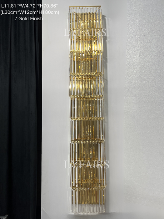 Luxury Crystal Long Strip Wall Light