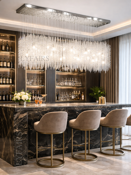Luxury Floating Crystal Cluster Chandelier for Dining Room/Bar/Kitchen Island