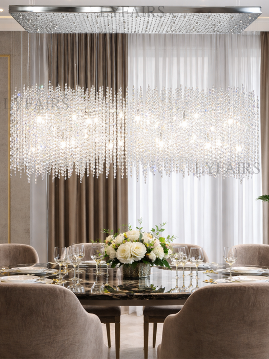 Luxury Floating Crystal Cluster Chandelier for Dining Room/Bar/Kitchen Island