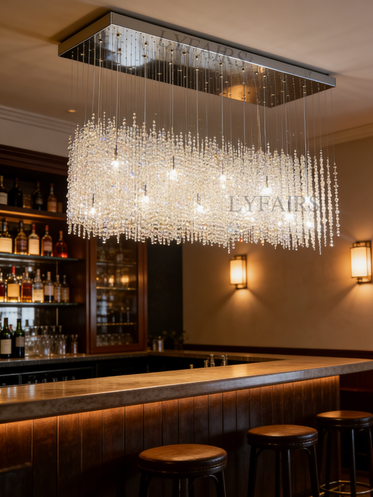 Luxury Floating Crystal Cluster Chandelier for Dining Room/Bar/Kitchen Island