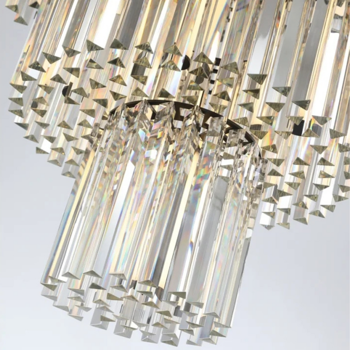 Luxury Triangular Crystal Chandelier for High Ceiling