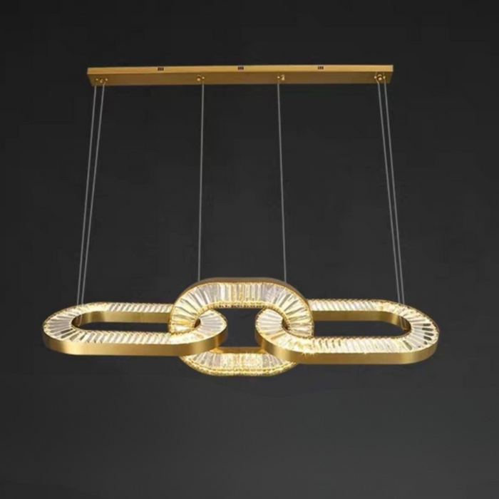 Luxury Linear Crystal Chain Chandelier for Dining Room