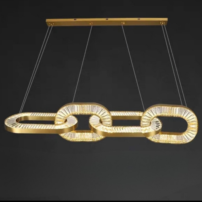 Luxury Linear Crystal Chain Chandelier for Dining Room