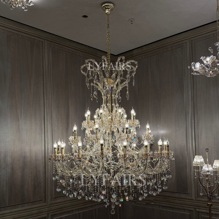 Majestic Royal Crown Crystal Candle Chandelier for Luxury Villa & Banquet Hall