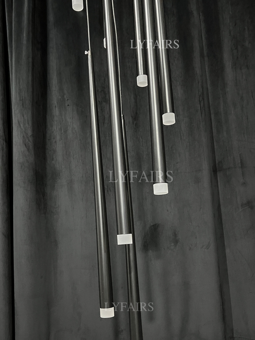 Minimalismo vestíbulo escalera lámpara colgante de techo accesorio de iluminación para sala de estar entrada en acabado dorado/negro