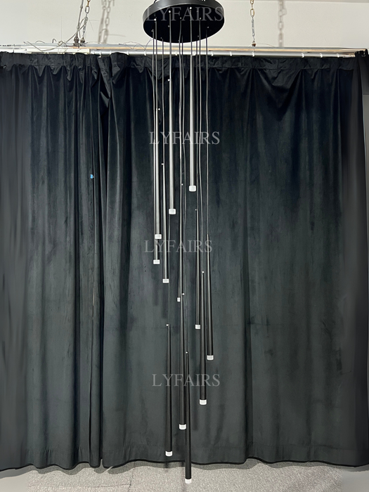 Minimalismo vestíbulo escalera lámpara colgante de techo accesorio de iluminación para sala de estar entrada en acabado dorado/negro