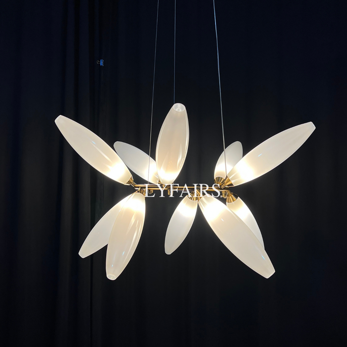 Lampadario minimalista in ferro a forma di chicco di riso lineare per sala da pranzo