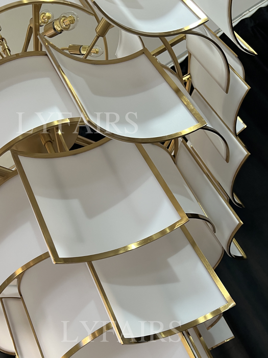 Modern Acrylic Tile Chandelier for High-ceiling