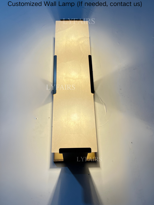 Modern Alabaster Wall Lamp with Beveled Edge