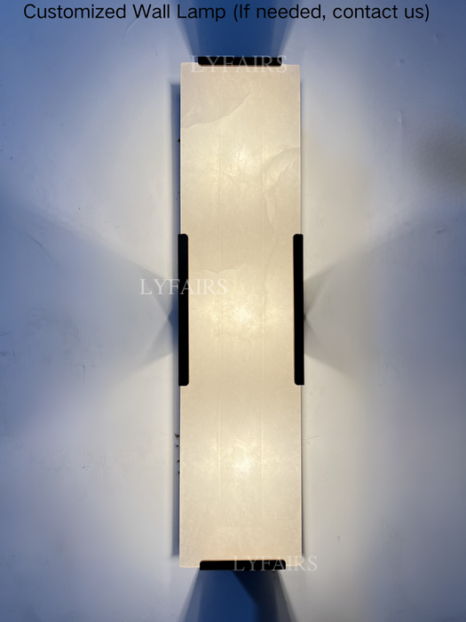 Modern Alabaster Wall Lamp with Beveled Edge