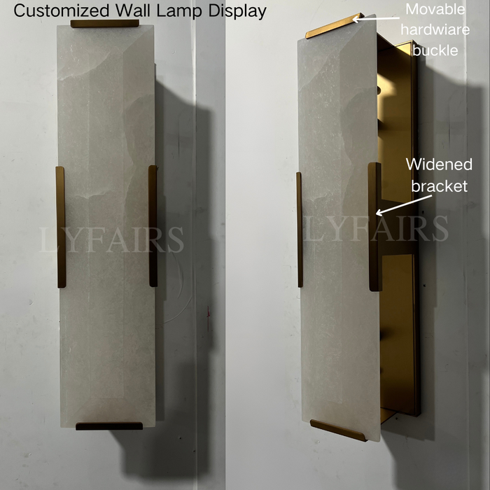 Modern Alabaster Wall Lamp with Beveled Edge