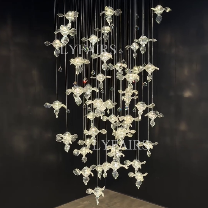 Modern Art Design Propeller-like Crystal Chandelier for Staircase/Villa/Foyer/High-ceiling Space