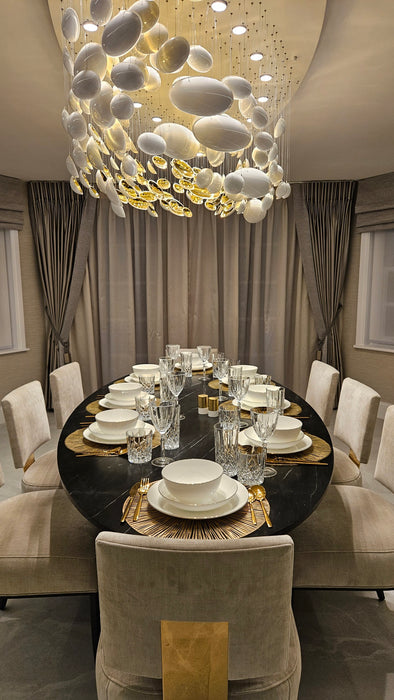 Modern Artistic Unique Golden Dragon Egg Pendant Ceiling Light Fixture for Dining Room