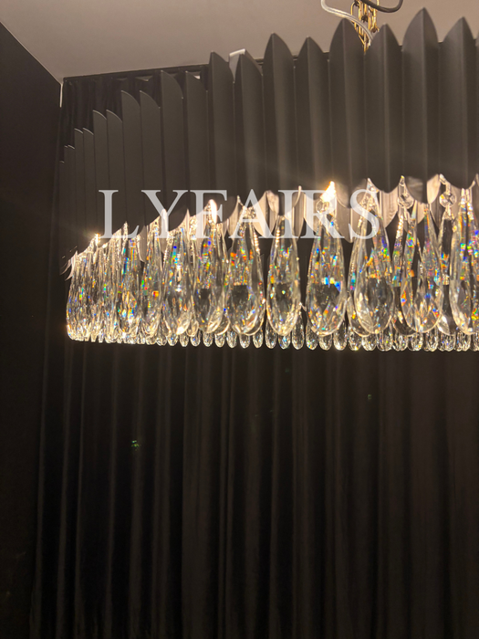 Modern Teardrop Crystal Round Chandelier in Black Finish