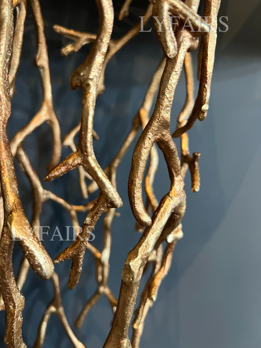 Modern Brass Branches Wall Lamp with White Lampshade